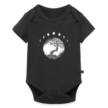 World Ash Yggdrasil Tree of Life Moon Sign - Baby Premium short-sleeve bodysuit - black - Front