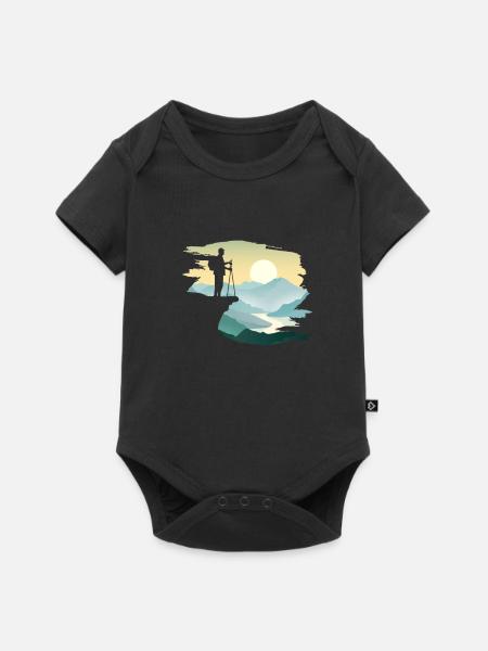 Wandern - Baby Premium Kurzarmbody - Schwarz