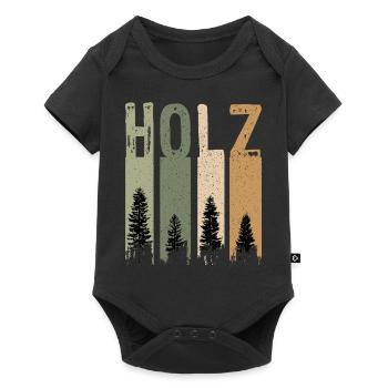 Holz Wald Baum Holzfäller Waldarbeiter Forstwirt - Baby Premium Kurzarmbody - Schwarz - Vorne