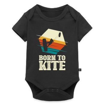 Born to kite - kitesurfer kitesurfing - Baby Premium short-sleeve bodysuit - black - Front