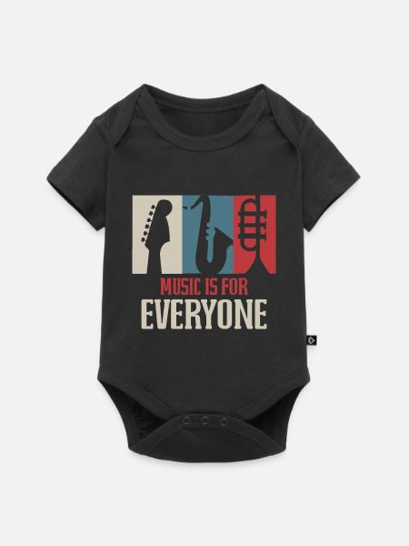 Musik Spruch - Baby Premium Kurzarmbody - Schwarz