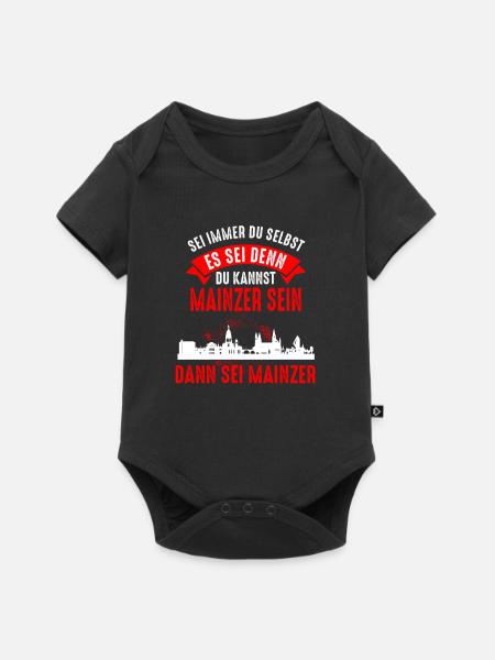 Mainz Skyline Mainzer Geschenk - Baby Premium Kurzarmbody - Schwarz