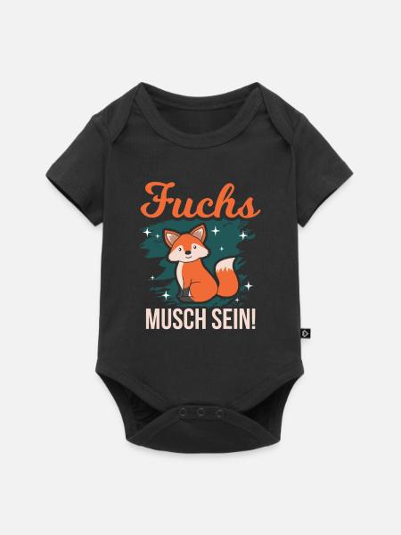 Fuchs - Baby Premium Kurzarmbody - Schwarz