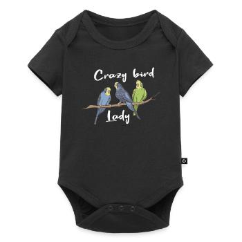 Crazy Bird Lady Funny bird watching - Baby Premium short-sleeve bodysuit - black - Front