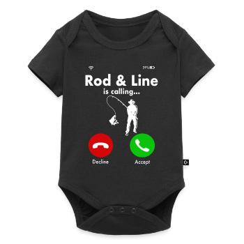 Angler fishing fisherman funny gift present idea - Baby Premium short-sleeve bodysuit - black - Front