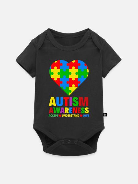 Autismus Bewusstsein - Baby Premium Kurzarmbody - Schwarz