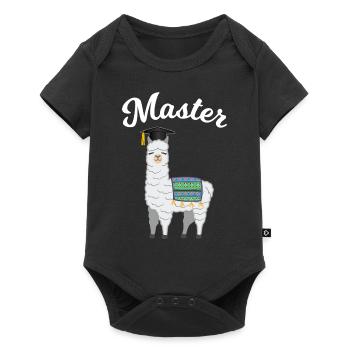 Master Studium Abschluss Lama Alpaka Geschenk - Baby Premium Kurzarmbody - Schwarz - Vorne