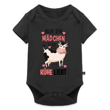 Kühe Mädchen - Baby Premium Kurzarmbody - Schwarz - Vorne