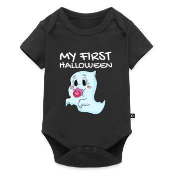 Mon premier bébé d'Halloween - Body à manches courtes Premium Bébé - noir - Devant