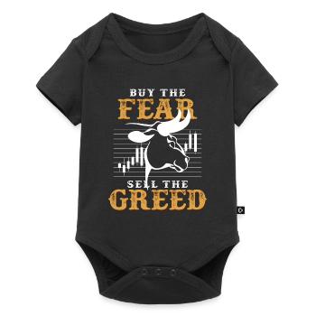Buy fear and sell greed saying - Baby Premium short-sleeve bodysuit - black - Front