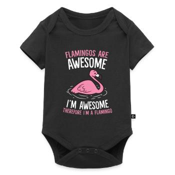 Flamingos Are Awesome I'm Awesome Therefore I'm a - Baby Premium short-sleeve bodysuit - black - Front