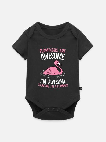 Ich bin ein Flamingo - Baby Premium Kurzarmbody - Schwarz