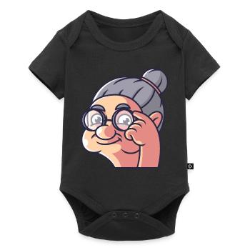 Grandma shows a bird - Baby Premium short-sleeve bodysuit - black - Front