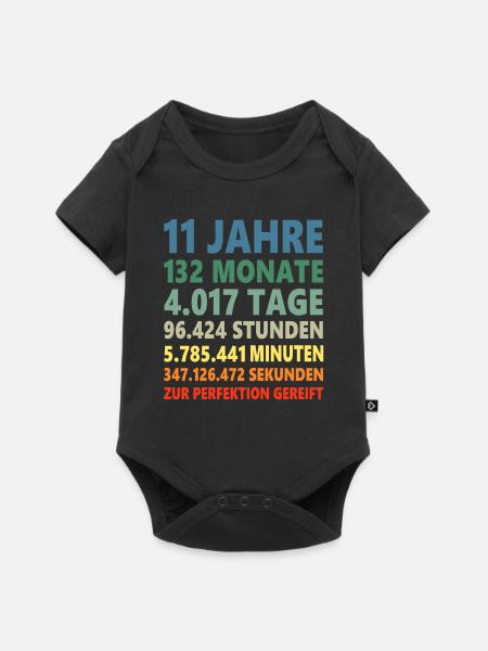 11. Geburtstag 11 Jahre 11ter Geburtstagsgeschenk - Baby Premium Kurzarmbody - Schwarz
