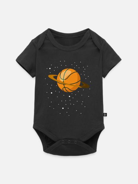 Basketball Planet Geschenk - Baby Premium Kurzarmbody - Schwarz