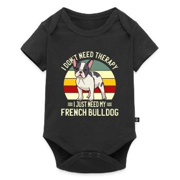 Juste besoin de mon bouledogue français Bouledogue français - Body à manches courtes Premium Bébé - noir - Devant