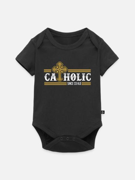 Katholisch seit 33 n. Chr. Kruzifix Jesus Eucharis - Baby Premium Kurzarmbody - Schwarz