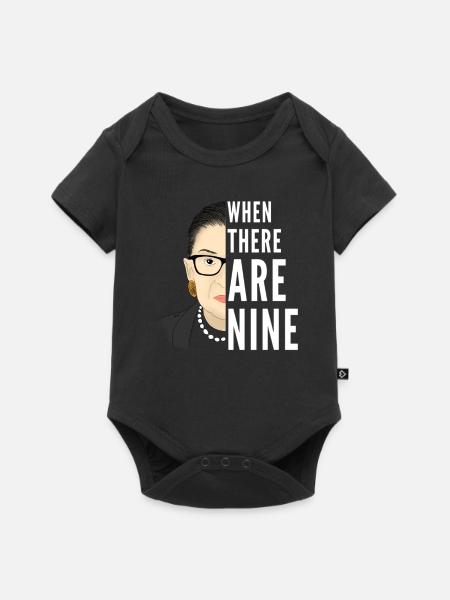 Ruth Bader Ginsburg When there are nine - Baby Premium Kurzarmbody - Schwarz