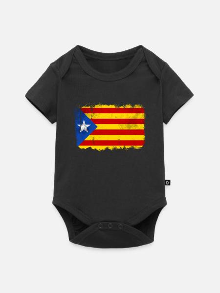 Katalonien Flagge - Baby Premium Kurzarmbody - Schwarz