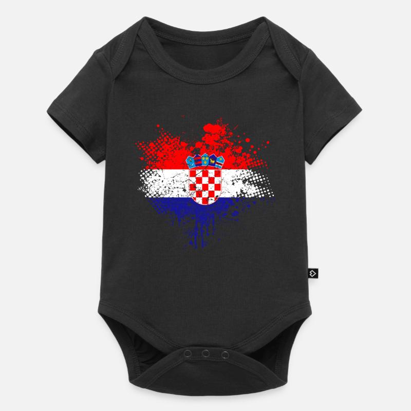 Croatie Drapeau - Body à manches courtes Premium Bébé - noir