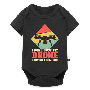 I don't just fly drone I crush them too - Baby Premium short-sleeve bodysuit - black - Front