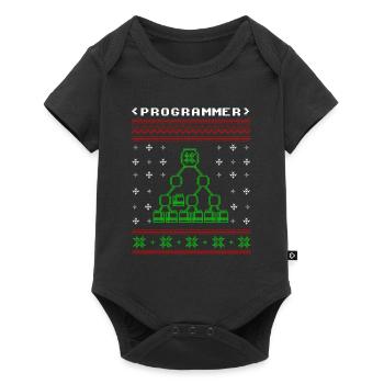 Programmeur ordinateur cadeau de chandail de Noël laid - Body à manches courtes Premium Bébé - noir - Devant