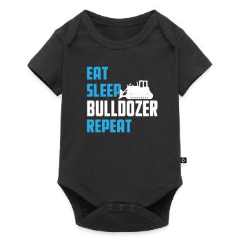 Manger. Dormir. Bulldozer. Répéter. - Body à manches courtes Premium Bébé - noir - Devant