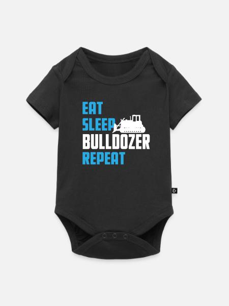 Eat. Sleep. Bulldozer. Repeat. - Baby Premium Kurzarmbody - Schwarz