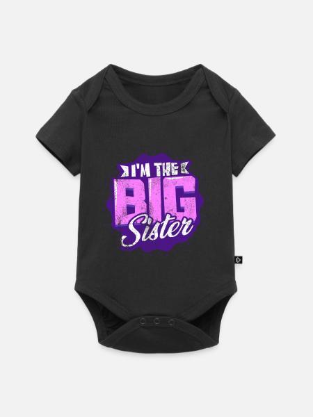 Große Schwester - Baby Premium Kurzarmbody - Schwarz