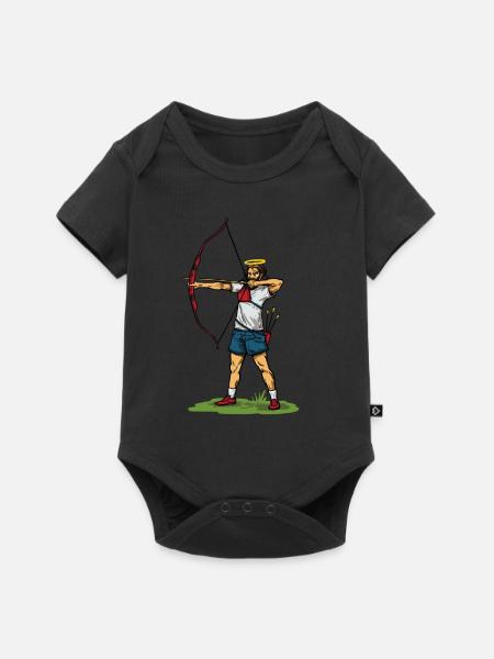 Coole Jesus Bogenschießen Geschenkidee - Baby Premium Kurzarmbody - Schwarz