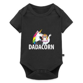 Dadacorn | Papa | Licorne | Bébé | Lunettes de soleil | humour - Body à manches courtes Premium Bébé - noir - Devant