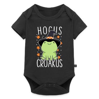 Funny Halloween Frog Cute Hocus Croakus Witch Hat - Baby Premium short-sleeve bodysuit - black - Front