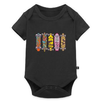 Skateboards Longboards Skater Skateboarding Geschenk - Baby Premium Kurzarmbody - Schwarz - Vorne