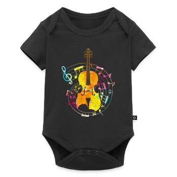 Violine - Baby Premium Kurzarmbody - Schwarz - Vorne