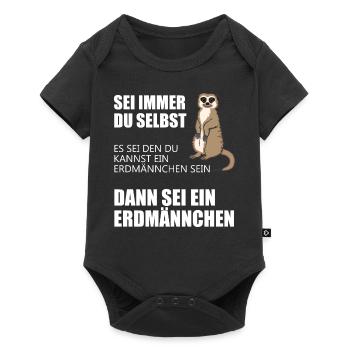 Lustiges Erdmännchen Geschenk Witziger Spruch - Baby Premium Kurzarmbody - Schwarz - Vorne