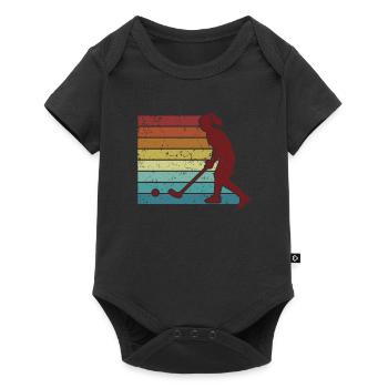 Hockey Player Retro Field Hockey Woman Vintage - Baby Premium short-sleeve bodysuit - black - Front