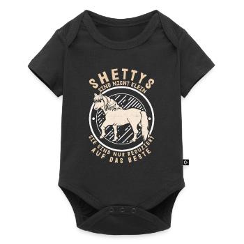 Shetty Klein Shetlandpony Pferdebesitzer Pferd - Baby Premium Kurzarmbody - Schwarz - Vorne
