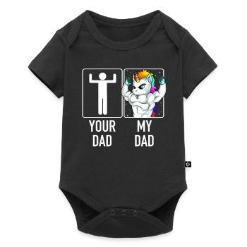 Son Daughter of Unicorn Dad Tee - Your Dad My Dad - Baby Premium short-sleeve bodysuit - black - Front
