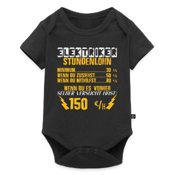 Elektriker Stundenlohn und Stundensatz - Baby Premium Kurzarmbody - Schwarz - Vorne