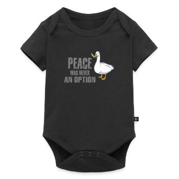 Peace was never an option duck duck saying - Baby Premium short-sleeve bodysuit - black - Front