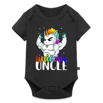 Unicorn Uncle Unclecorn designs for Men Manly - Baby Premium short-sleeve bodysuit - black - Front