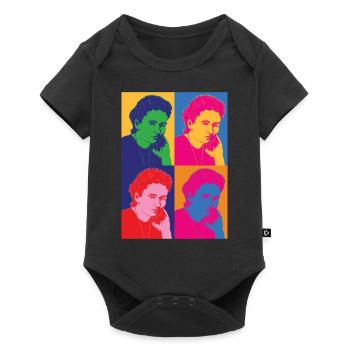 Pop Art Portrait Girls dans l’impression STEM Marie Curie - Body à manches courtes Premium Bébé - noir - Devant