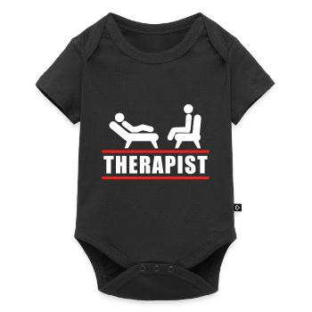 Therapist - Baby Premium Kurzarmbody - Schwarz - Vorne