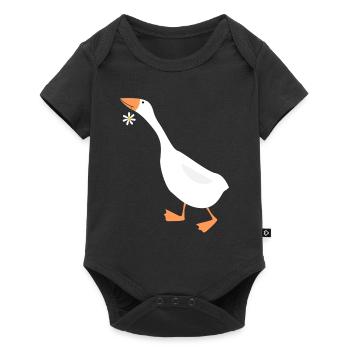 Daisy drôle d'oie avec fleur - Body à manches courtes Premium Bébé - noir - Devant