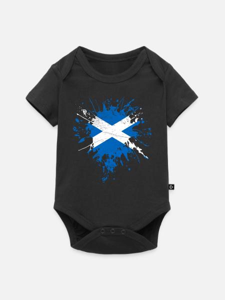 Schottland Flagge - Baby Premium Kurzarmbody - Schwarz