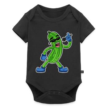 Le concombre chante un cadeau végétal illustration drôle - Body à manches courtes Premium Bébé - noir - Devant