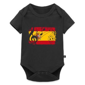 Spain music flag - Baby Premium short-sleeve bodysuit - black - Front