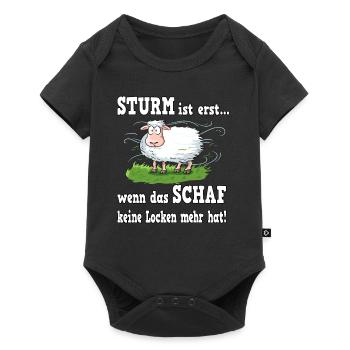Schafe für einen Ostsee und Nordsee Urlauber - Baby Premium Kurzarmbody - Schwarz - Vorne