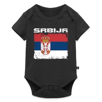 Serbie Drapeau Srbija - Body à manches courtes Premium Bébé - noir - Devant