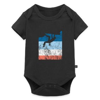 Cadeau d'alpinisme grimpeur d'escalade - Body à manches courtes Premium Bébé - noir - Devant